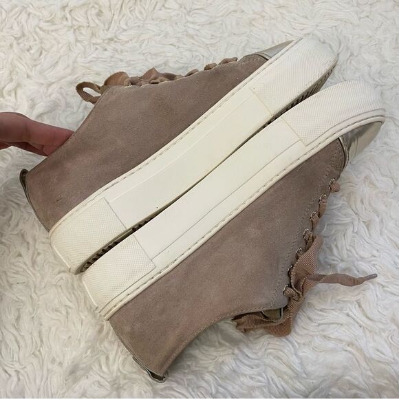 AGL Attilio Giusti Leombruni Mollie Cap toe pink suede platform sneakers sz 7/37 - Picture 9 of 9